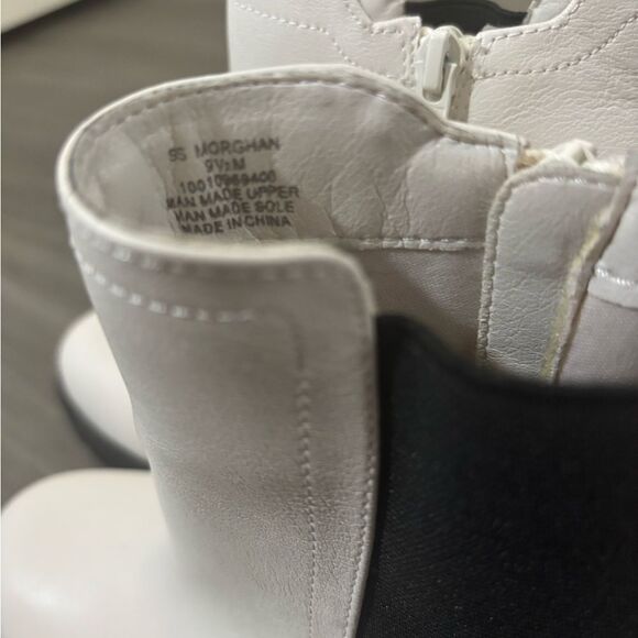 Sun + Stone Morghan White Chunky Heel Ankle Boots Women’s Size 9.5 - Picture 4 of 7
